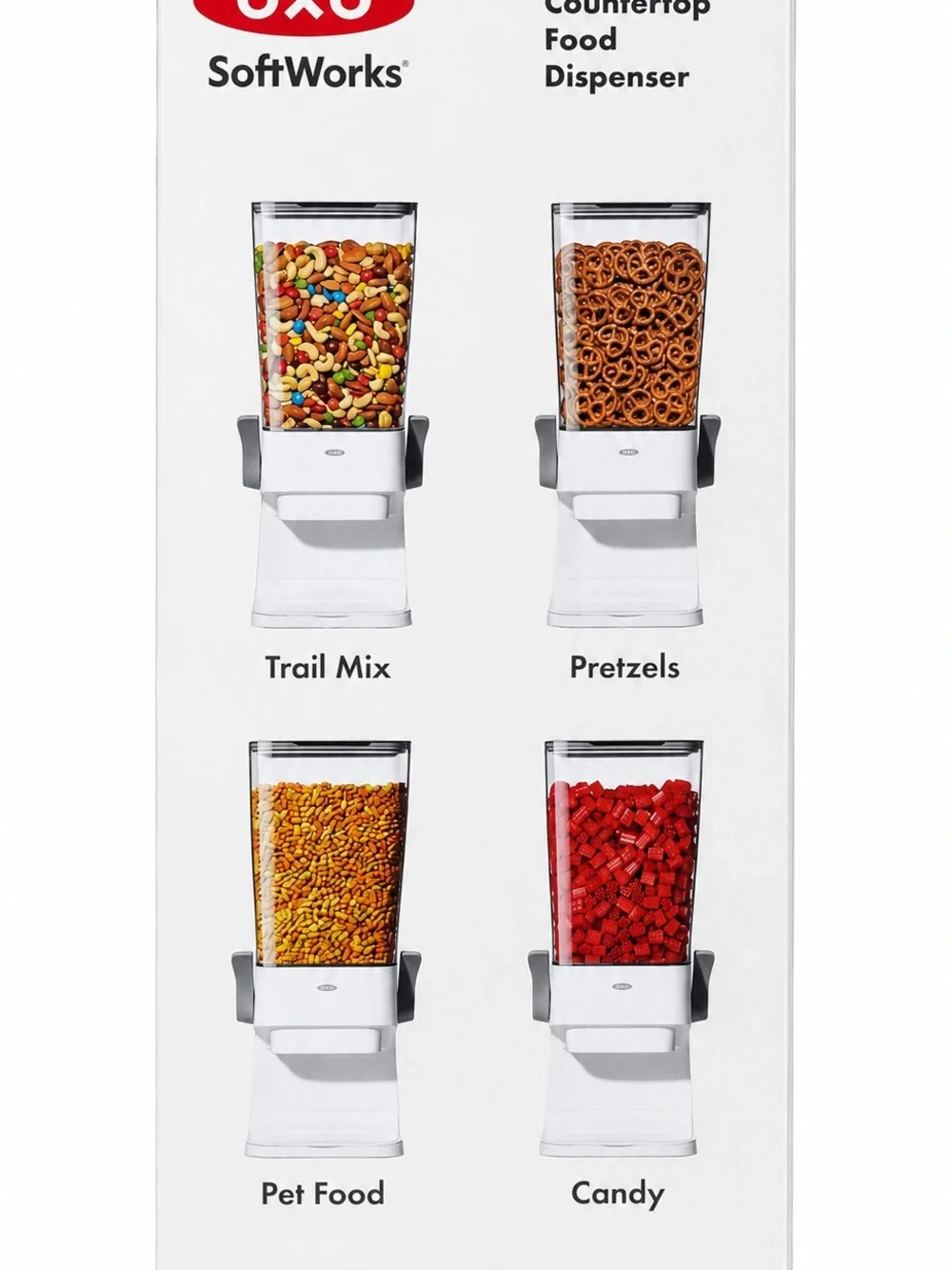 OXO SoftWorks White Countertop Food Dispenser with Clear Hopper